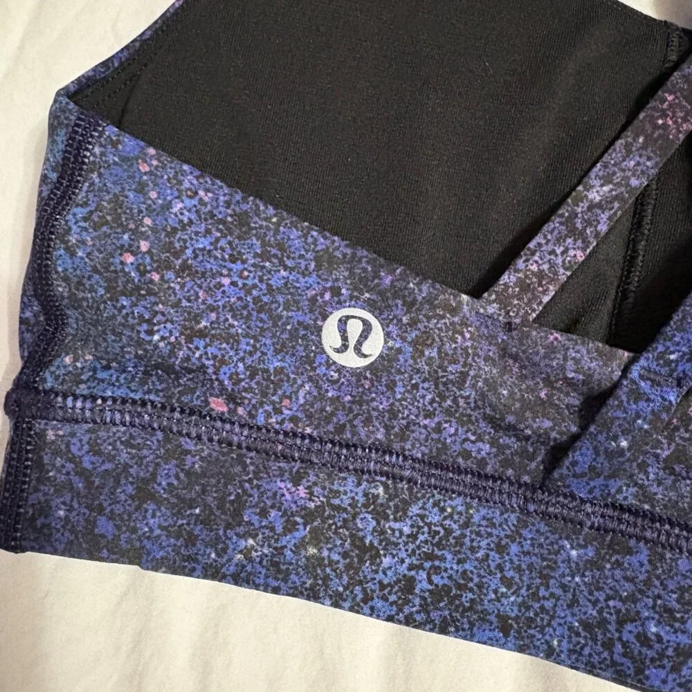 EXCELLENT Lululemon Energy Sports Yoga Bra Nulux Medium Support Purple Blue 4 - Picture 5 of 10